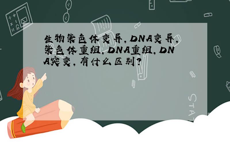 生物染色体变异,DNA变异,染色体重组,DNA重组,DNA突变,有什么区别?