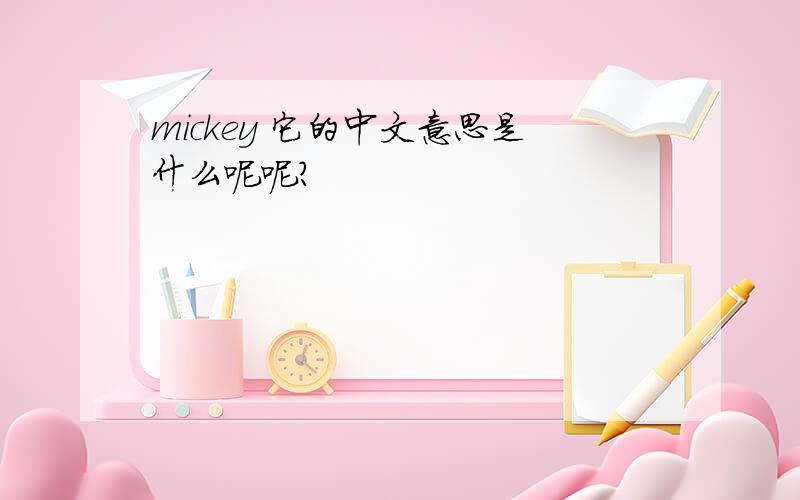 mickey 它的中文意思是什么呢呢?