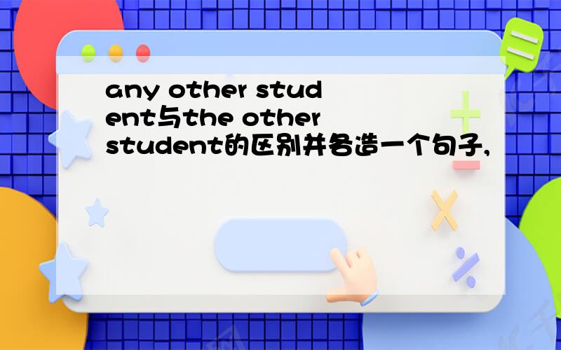 any other student与the other student的区别并各造一个句子,