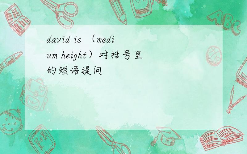 david is （medium height）对括号里的短语提问