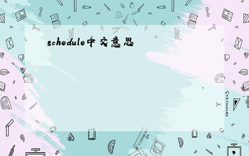schedule中文意思