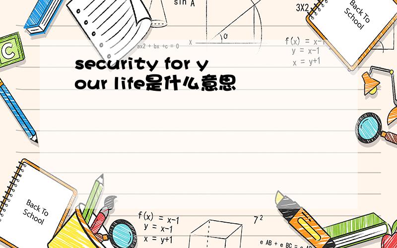 security for your life是什么意思