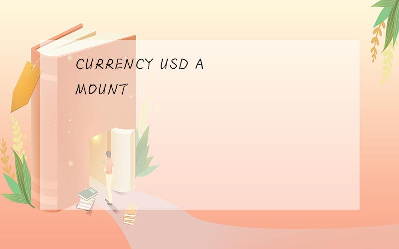 CURRENCY USD AMOUNT