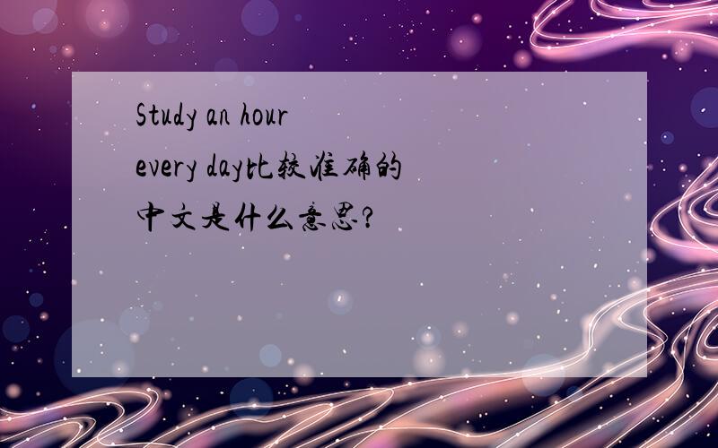 Study an hour every day比较准确的中文是什么意思?