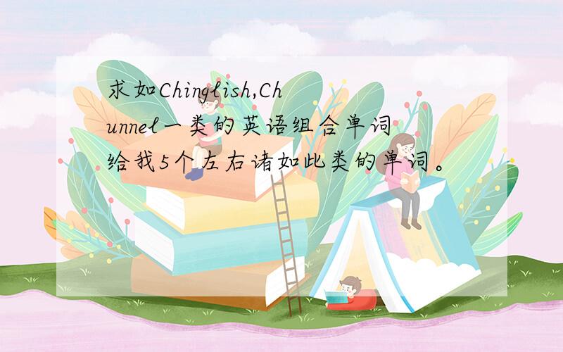 求如Chinglish,Chunnel一类的英语组合单词给我5个左右诸如此类的单词。