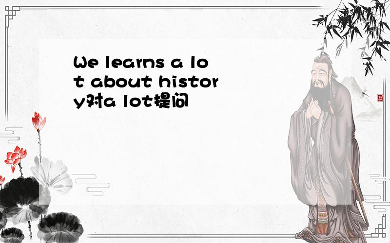 We learns a lot about history对a lot提问