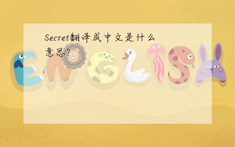 Secret翻译成中文是什么意思?