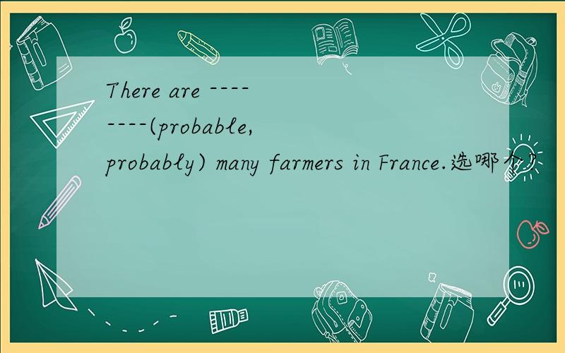 There are --------(probable,probably) many farmers in France.选哪个?