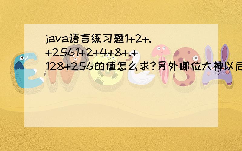 java语言练习题1+2+.+2561+2+4+8+.+128+256的值怎么求?另外哪位大神以后能提点一二?