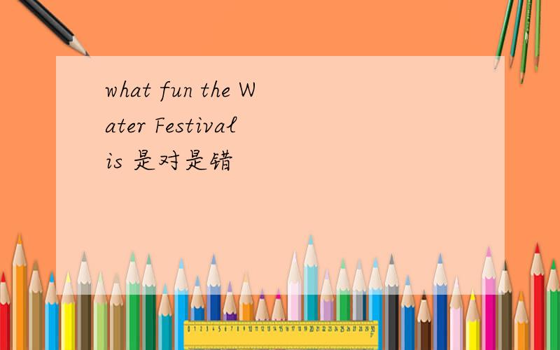 what fun the Water Festival is 是对是错