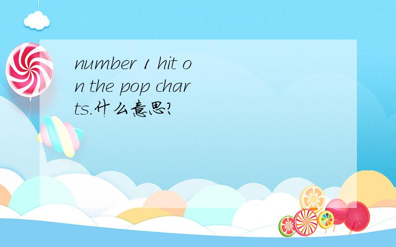 number 1 hit on the pop charts.什么意思?