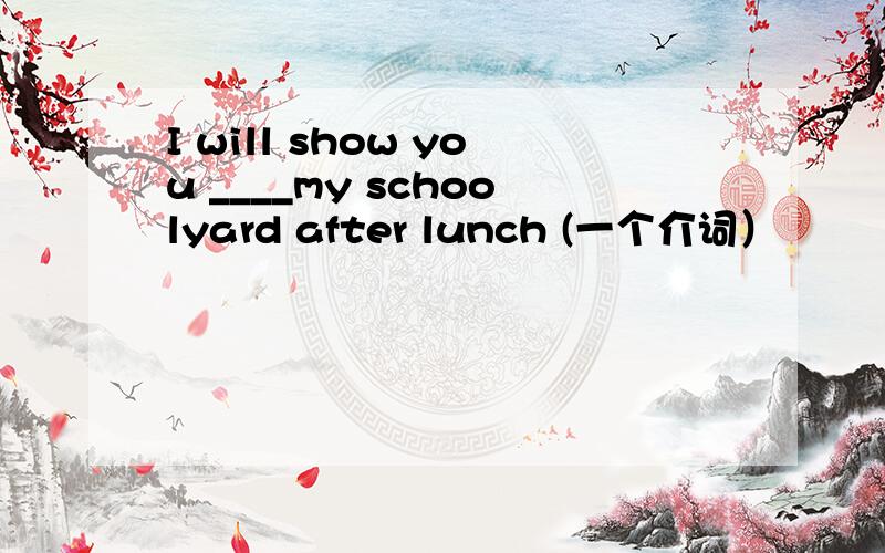 I will show you ____my schoolyard after lunch (一个介词）