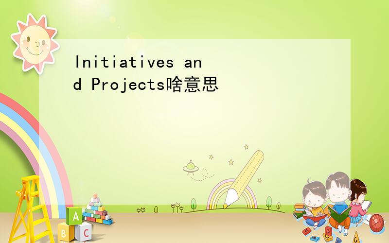 Initiatives and Projects啥意思
