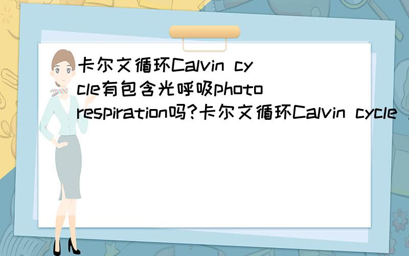 卡尔文循环Calvin cycle有包含光呼吸photorespiration吗?卡尔文循环Calvin cycle 里有包含 光呼吸photorespiration 吗?我知道Calvin cycle就是所谓的碳反应没错可是光呼吸究竟算不算在里面-------Ref.台湾95能