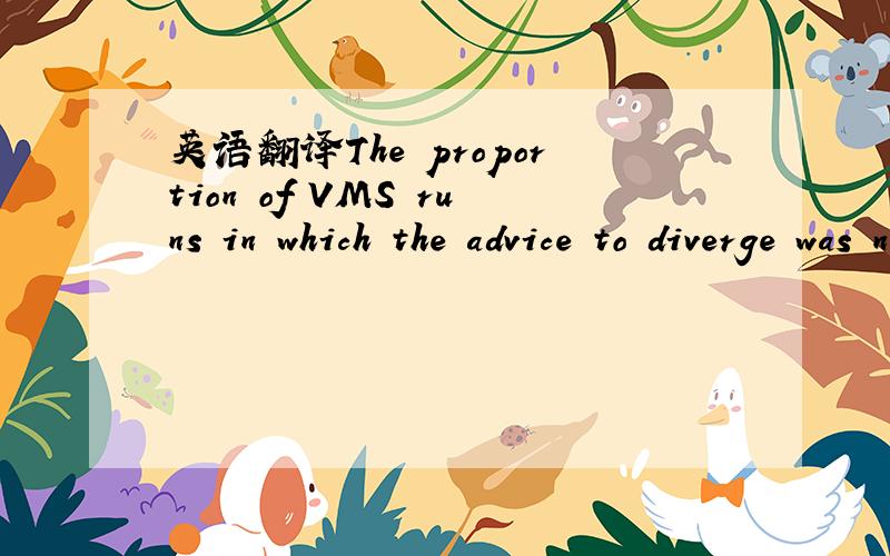 英语翻译The proportion of VMS runs in which the advice to diverge was not followed by the subjects appeared to be dependent of the type of VMS and ranged from 0.9 to 27 percent.
