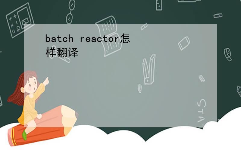 batch reactor怎样翻译