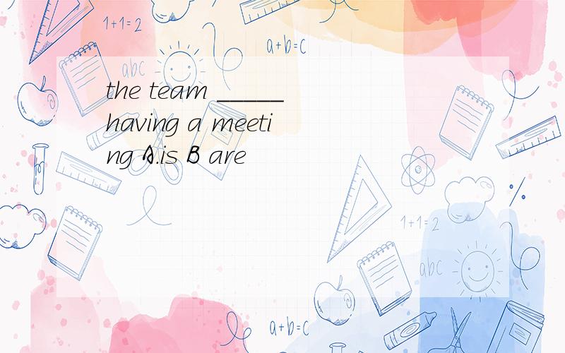 the team _____having a meeting A.is B are