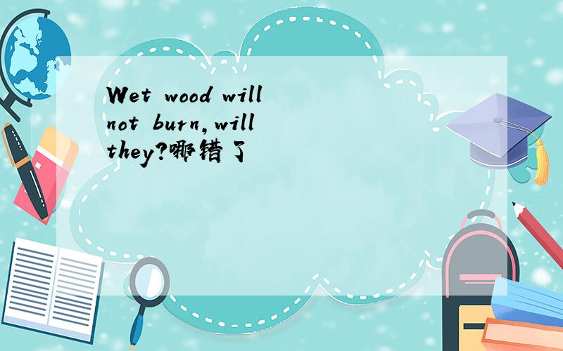 Wet wood will not burn,will they?哪错了