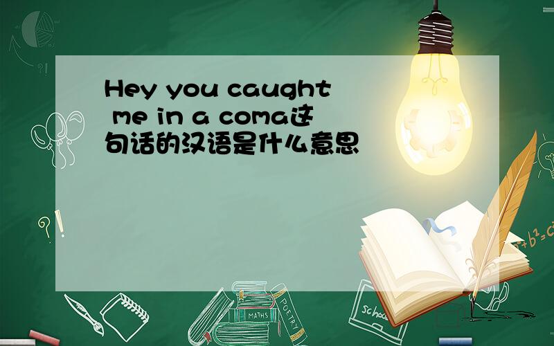 Hey you caught me in a coma这句话的汉语是什么意思