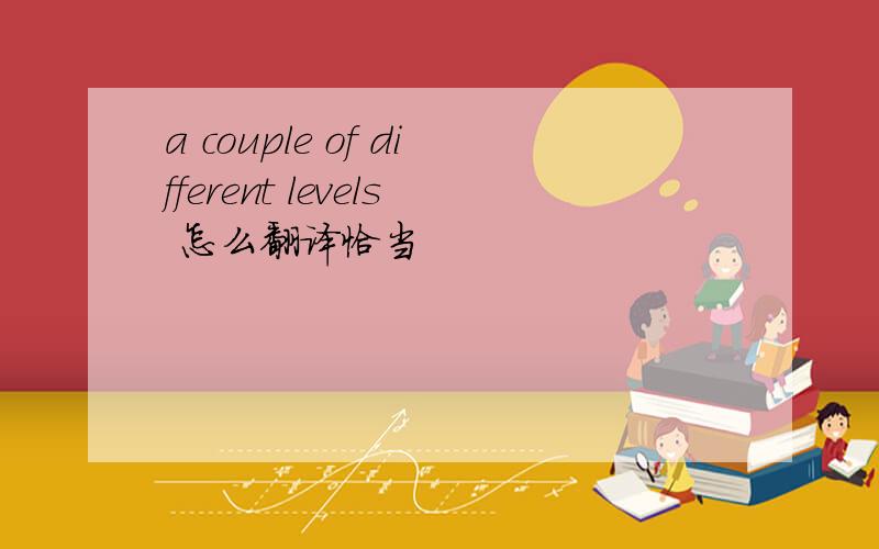 a couple of different levels 怎么翻译恰当