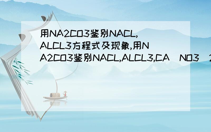 用NA2CO3鉴别NACL,ALCL3方程式及现象,用NA2CO3鉴别NACL,ALCL3,CA(NO3)2,HCL