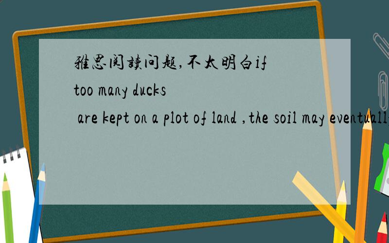 雅思阅读问题,不太明白if too many ducks are kept on a plot of land ,the soil may eventually become___ as a result of compaction.原文：if more than this proportion is introduced ,there is are risk of compacting the soil ,which can lead to
