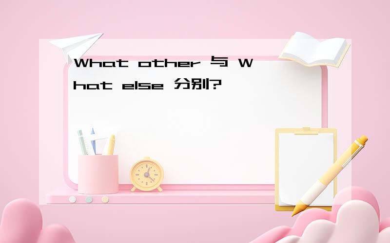 What other 与 What else 分别?