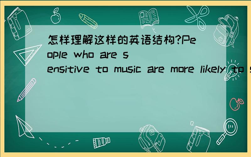 怎样理解这样的英语结构?People who are sensitive to music are more likely to succeed in music.对音乐敏感的人更有可能在音乐领域取得成功.People sensitive to music are more likely to succeed in music.去掉who are,它就不