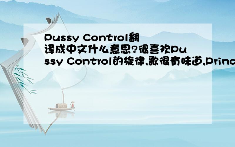 Pussy Control翻译成中文什么意思?很喜欢Pussy Control的旋律,歌很有味道,Prince确实是怪杰,当然歌词内容大概不是很和谐的那种了,就想知道Pussy Control准确的翻译是什么?控制什么?