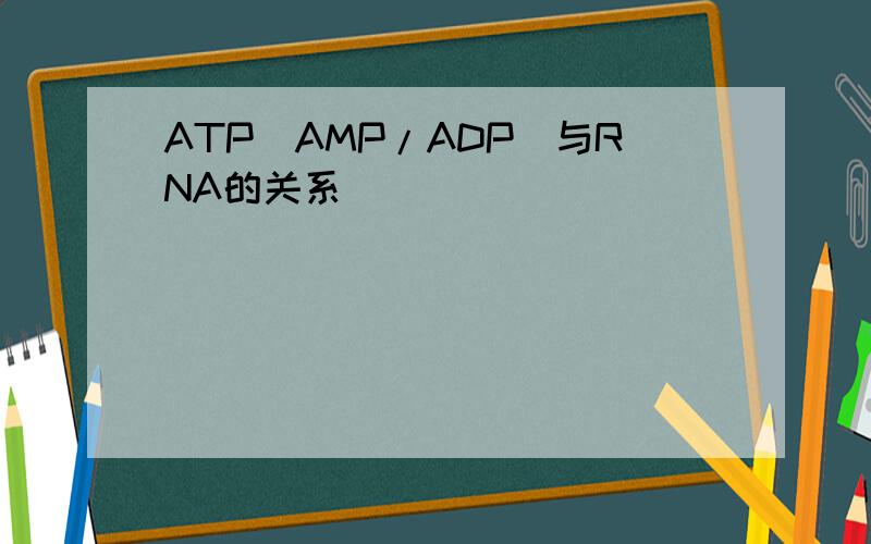ATP（AMP/ADP）与RNA的关系