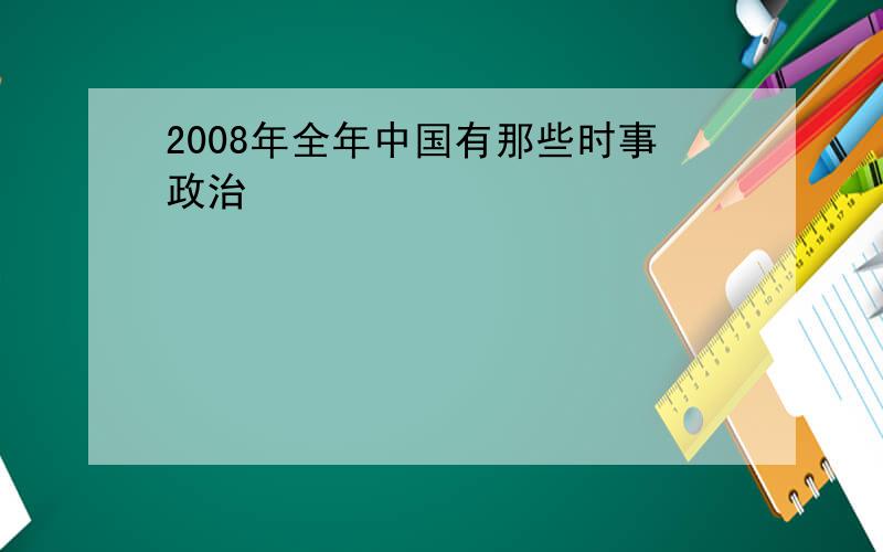 2008年全年中国有那些时事政治