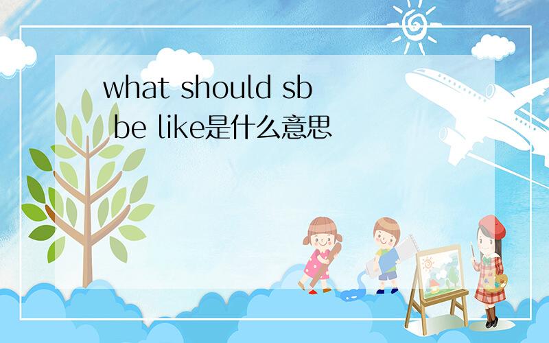 what should sb be like是什么意思