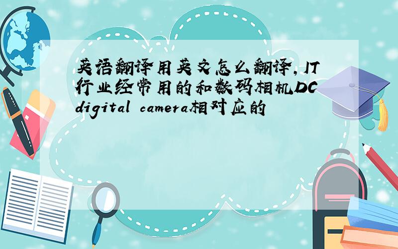 英语翻译用英文怎么翻译,IT行业经常用的和数码相机DC digital camera相对应的
