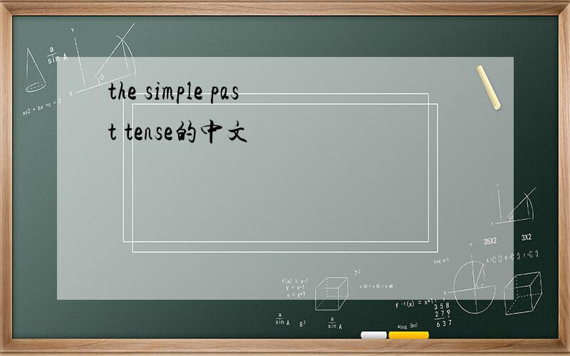 the simple past tense的中文