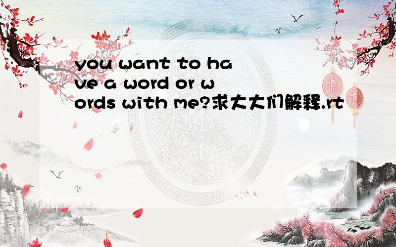 you want to have a word or words with me?求大大们解释.rt