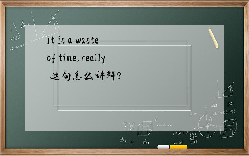 it is a waste of time,really 这句怎么讲解?