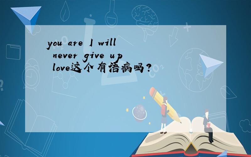 you are I will never give up love这个有语病吗?