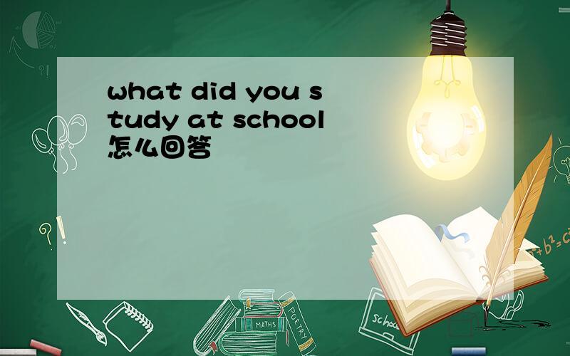 what did you study at school怎么回答