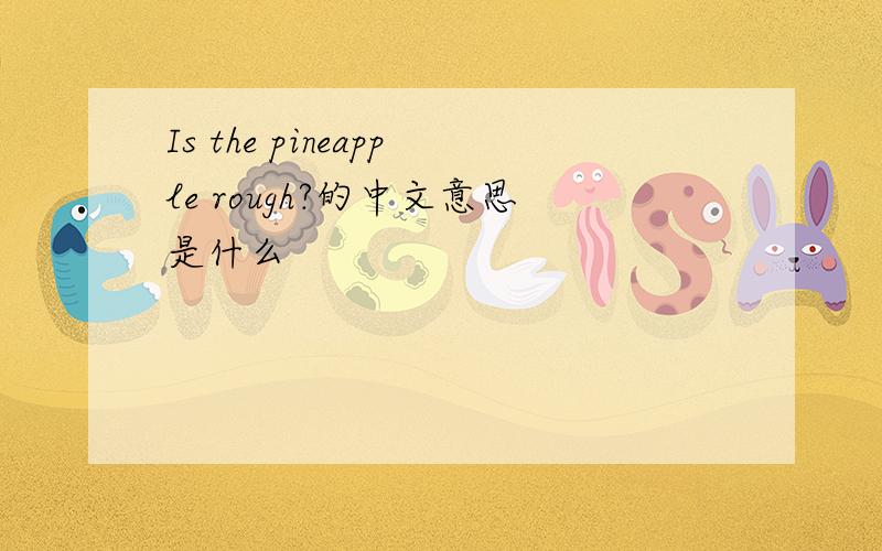 Is the pineapple rough?的中文意思是什么