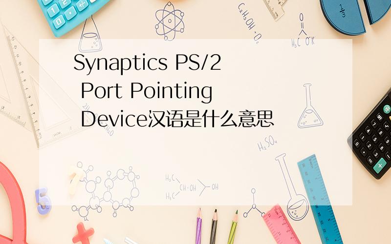 Synaptics PS/2 Port Pointing Device汉语是什么意思
