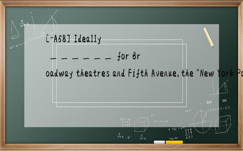 [-A58] Ideally ______ for Broadway theatres and Fifth Avenue,the 