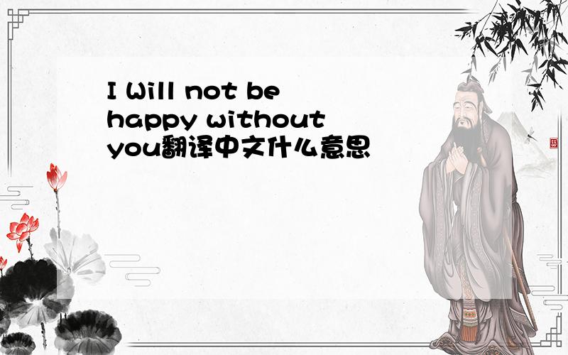 I Will not be happy without you翻译中文什么意思