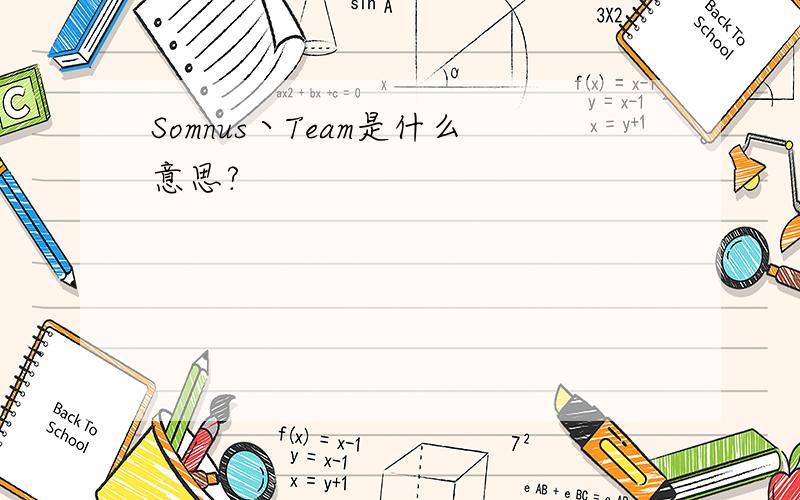 Somnus丶Team是什么意思?