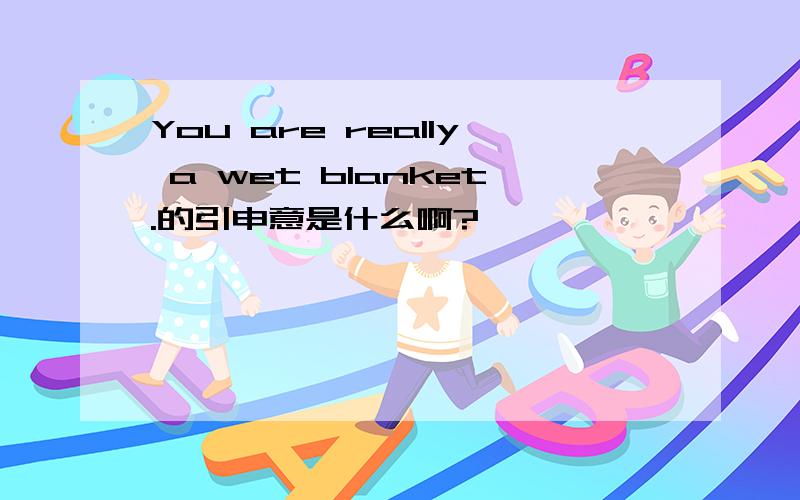 You are really a wet blanket.的引申意是什么啊?