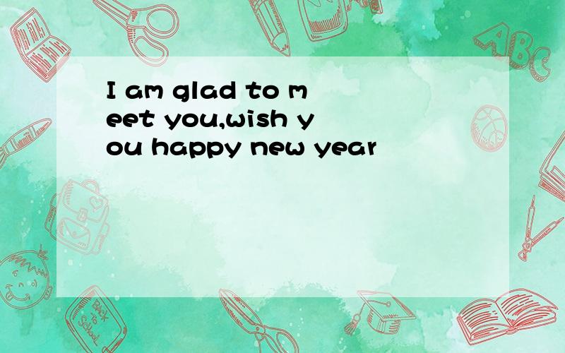 I am glad to meet you,wish you happy new year